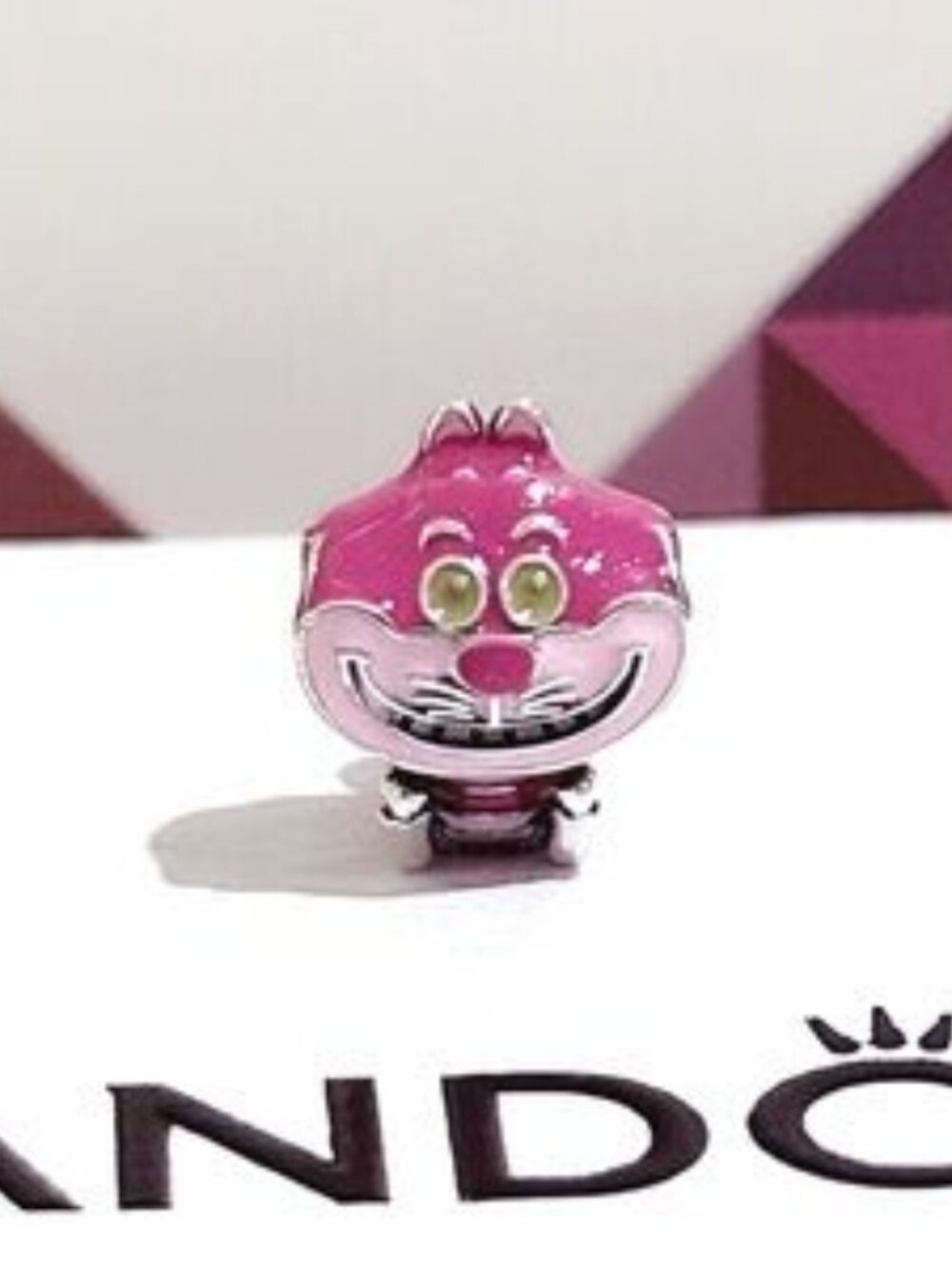 Sterling Silver Pandora Style Disney Alice in Wonderland Cheshire Cat Charm